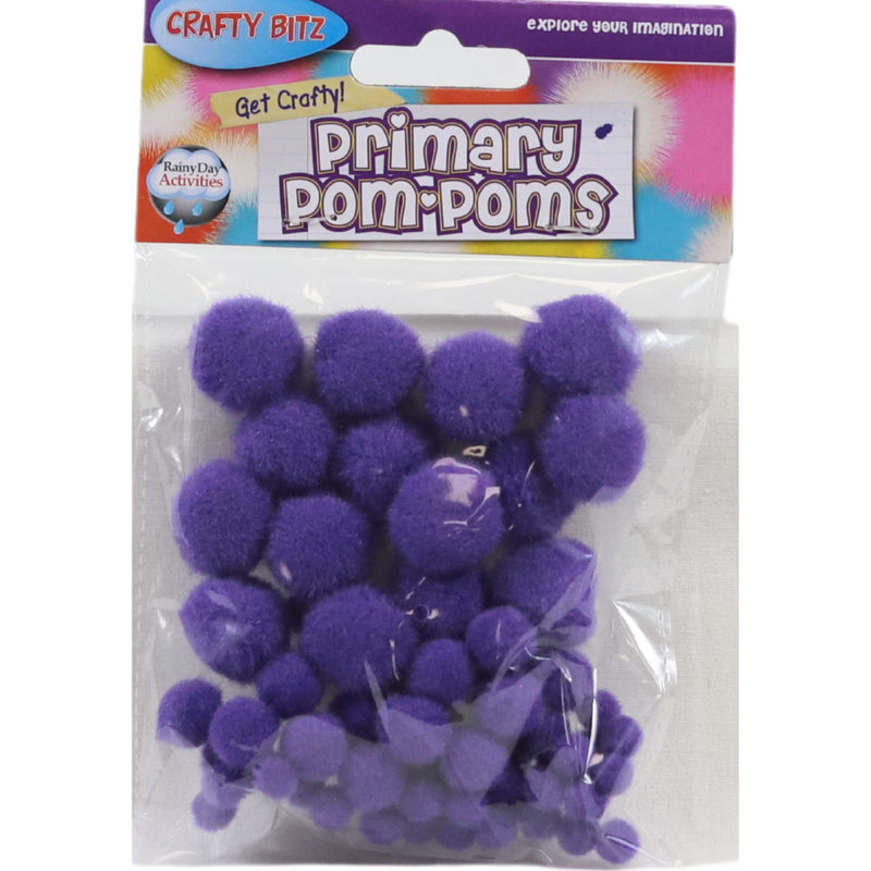 Crafty Bitz Primary Pom Poms - Purple by Crafty Bitz on Schoolbooks.ie