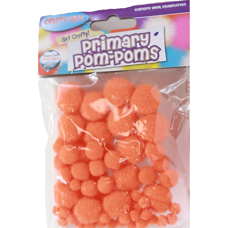 Crafty Bitz Primary Pom Poms - Orange by Crafty Bitz on Schoolbooks.ie