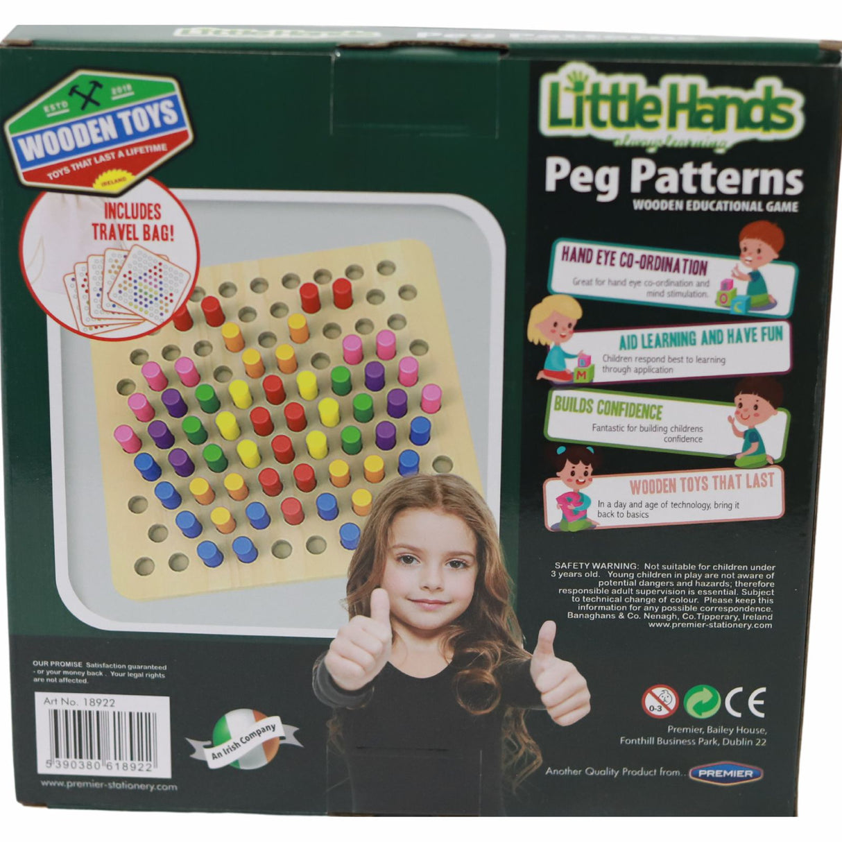 ■ Little Hands Wooden Education Game - Peg Patterns by Little Hands on Schoolbooks.ie