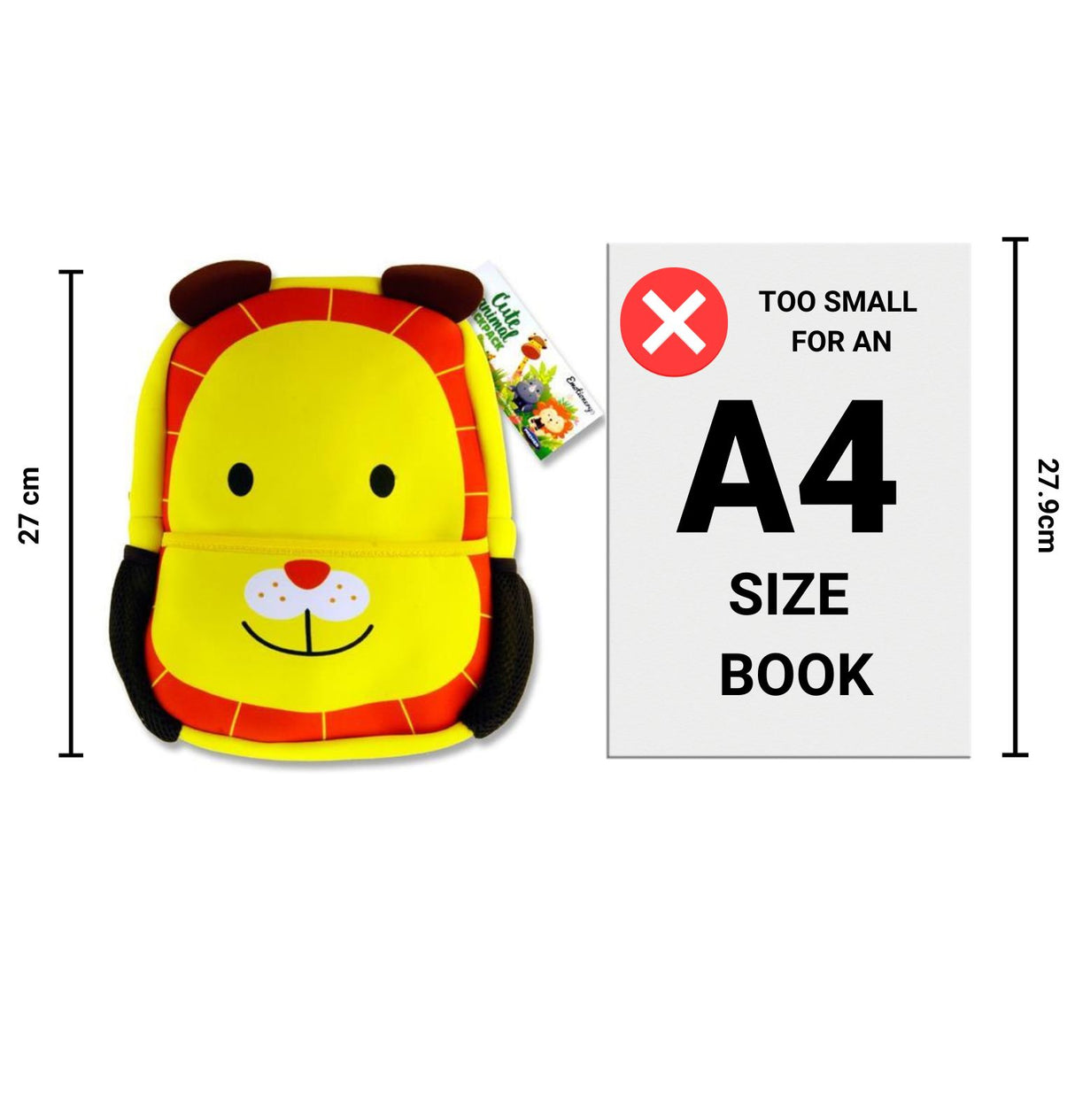 ■ Emotionery Neoprene Cute Animal Junior Backpack - Lion by Emotionery on Schoolbooks.ie