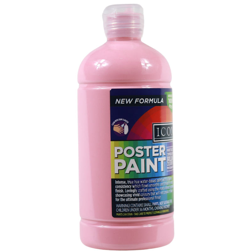 Icon Poster Paint 500ml - Pink by Icon on Schoolbooks.ie