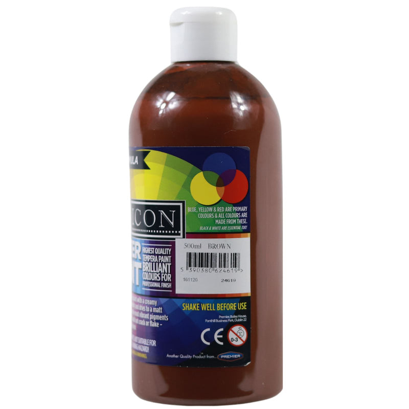 Icon Poster Paint 500ml - Brown - Burnt Umber by Icon on Schoolbooks.ie
