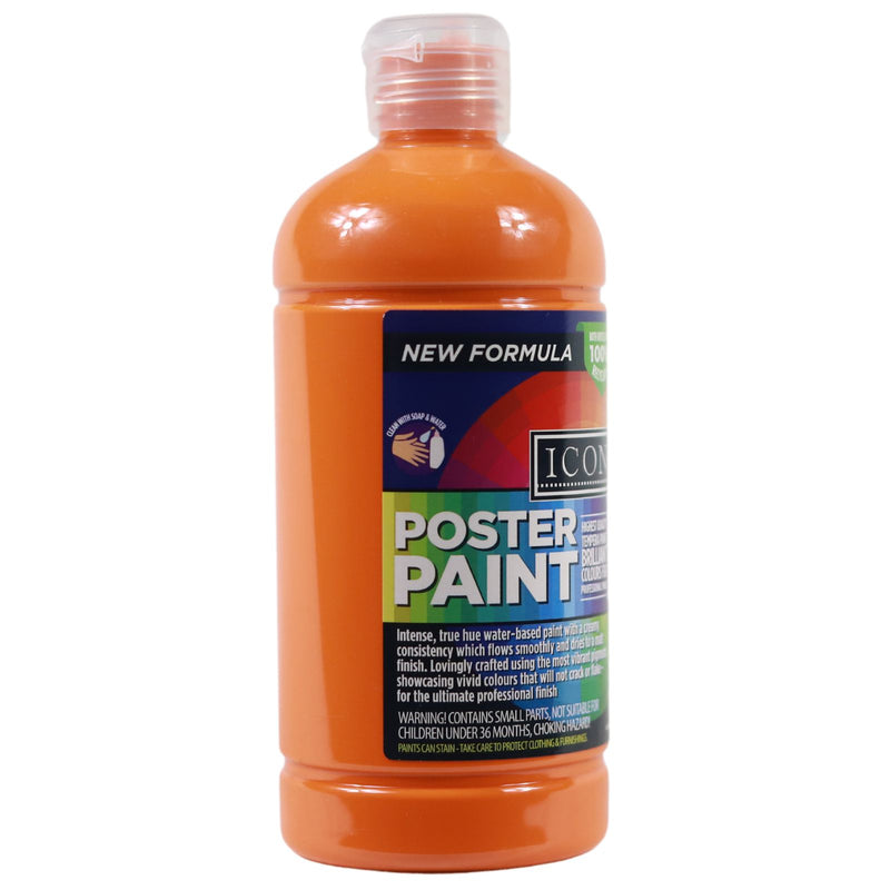 Icon Poster Paint 500ml - Orange by Icon on Schoolbooks.ie