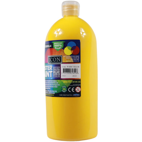 Icon Art 1ltr Poster Paint - Warm Yellow by Icon on Schoolbooks.ie