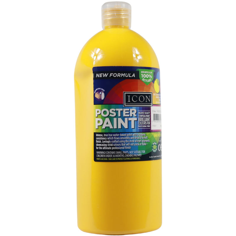 Icon Art 1ltr Poster Paint - Warm Yellow by Icon on Schoolbooks.ie