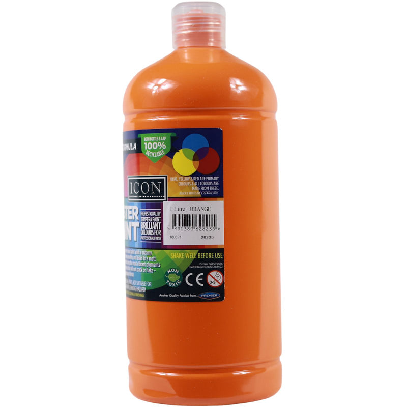 Icon Art 1ltr Poster Paint - Orange by Icon on Schoolbooks.ie