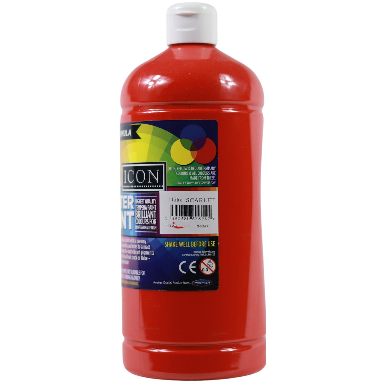 Icon Art 1ltr Poster Paint - Scarlet Red by Icon on Schoolbooks.ie