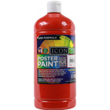 Icon Art 1ltr Poster Paint - Scarlet Red by Icon on Schoolbooks.ie