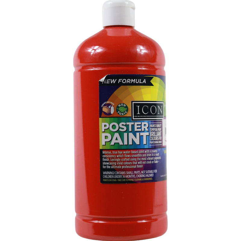 Icon Art 1ltr Poster Paint - Scarlet Red by Icon on Schoolbooks.ie