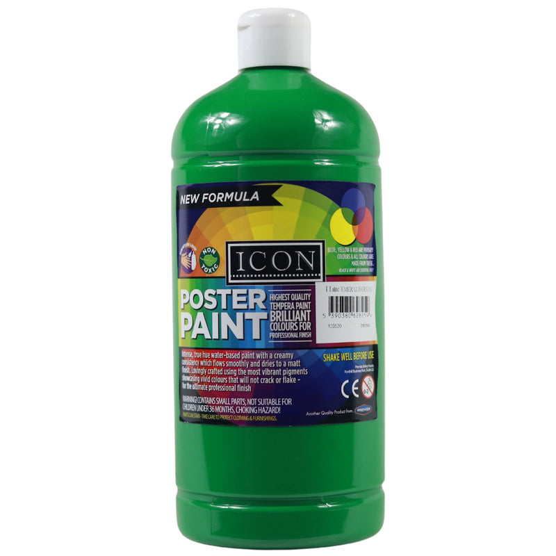 Icon Art 1ltr Poster Paint - Emerald Green by Icon on Schoolbooks.ie
