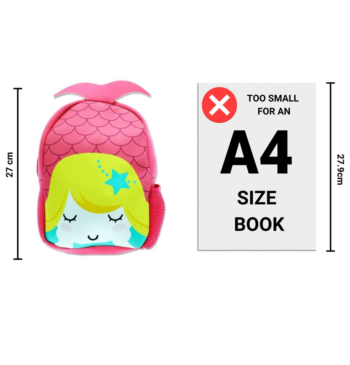 ■ Emotionery Neoprene Cute Animal Junior Backpack - Mermaid by Emotionery on Schoolbooks.ie