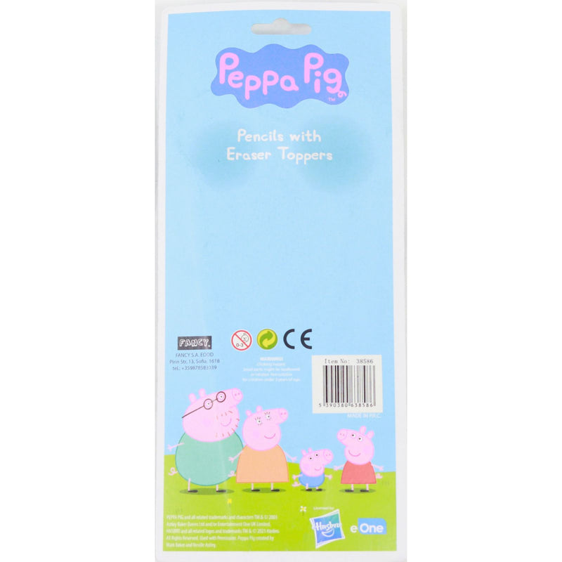 Peppa Pig - Set Of 2 Pencils With Eraser Toppers by Premier Stationery on Schoolbooks.ie