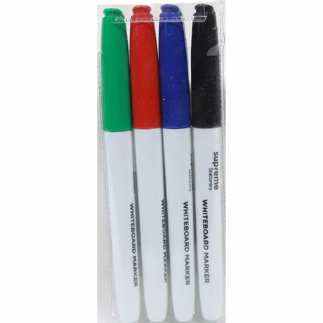 Whiteboard Markers - Slim - Pack of 4 by Supreme Stationery on Schoolbooks.ie