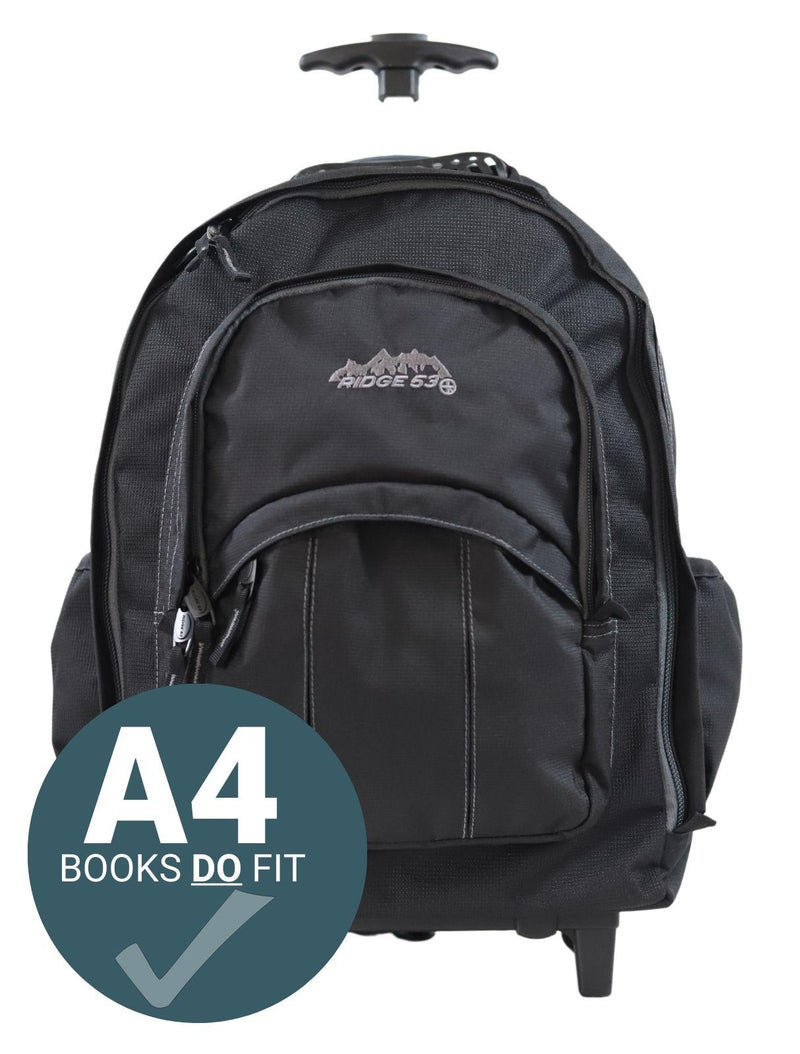 Ridge 53 - Temple Wheeled Backpack - Black by Ridge 53 on Schoolbooks.ie