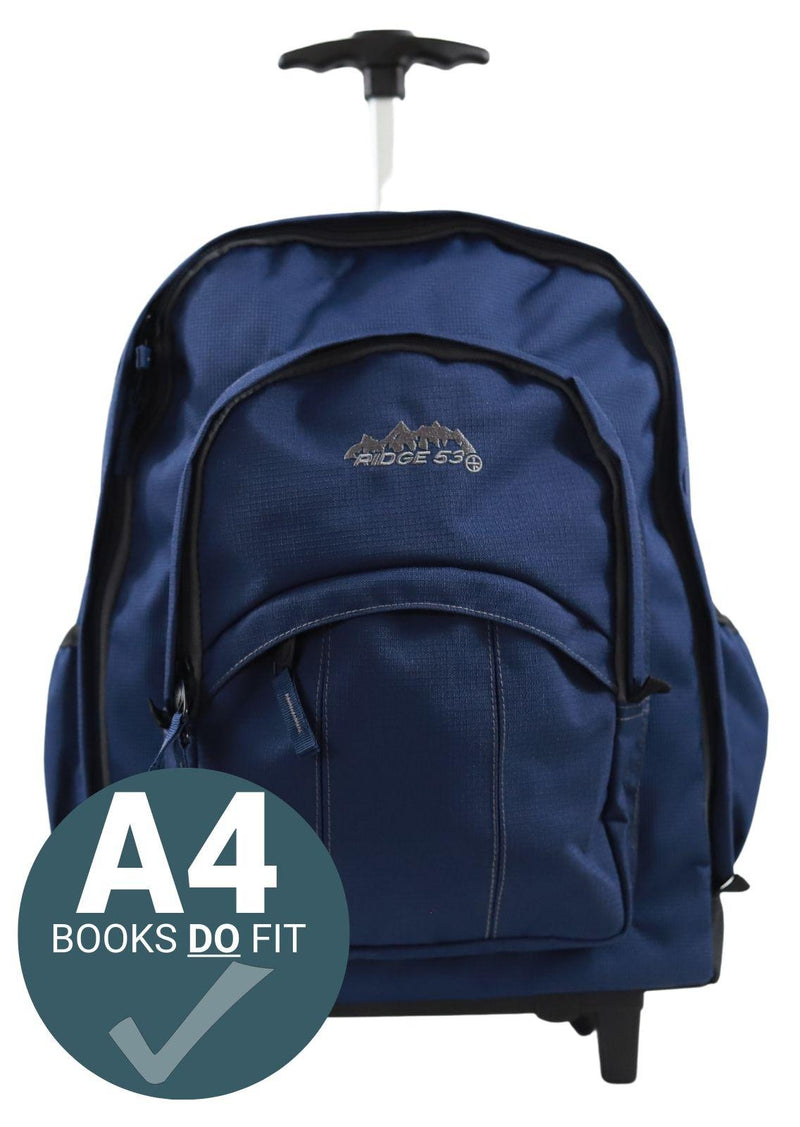 ■ Ridge 53 - Temple Wheeled Backpack - Navy/Grey by Ridge 53 on Schoolbooks.ie