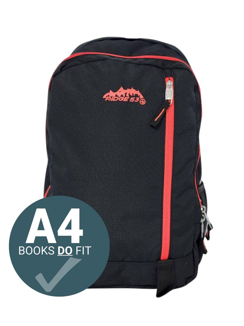 Ridge 53 - Dawson Backpack - Black and Red by Ridge 53 on Schoolbooks.ie