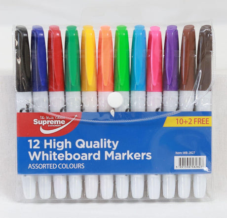 Supreme - Slim Whiteboard Markers - 12 Pack by Supreme Stationery on Schoolbooks.ie