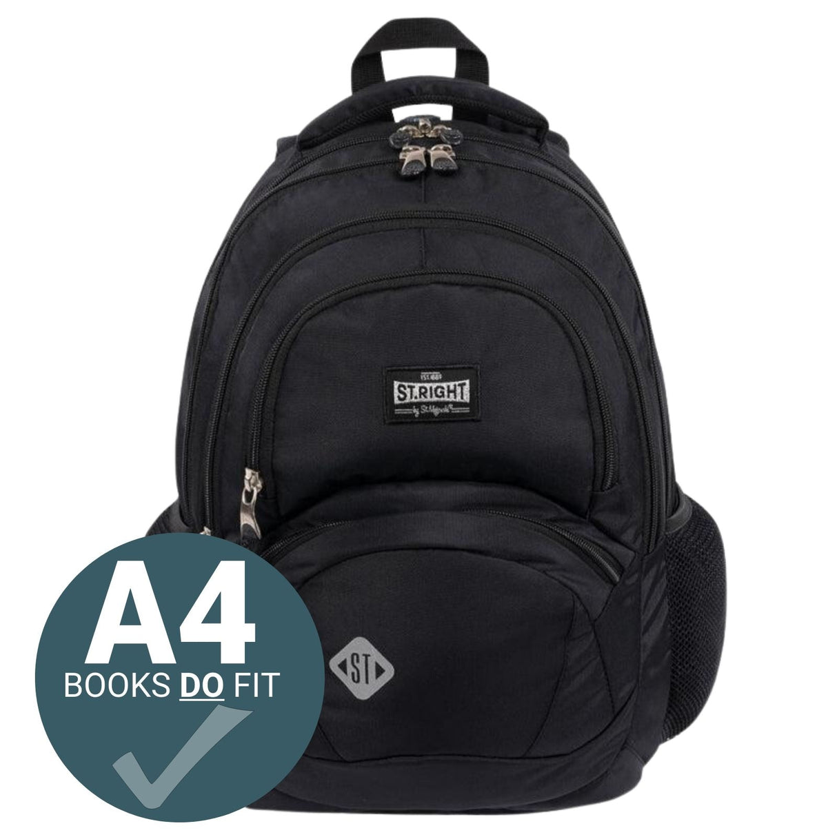 St.Right - Black - 4 Compartment Backpack by St.Right on Schoolbooks.ie