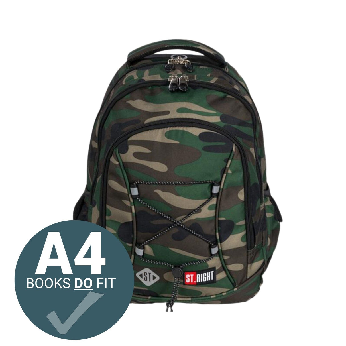 ■ St.Right - Army Moro - 3 Compartment Backpack by St.Right on Schoolbooks.ie