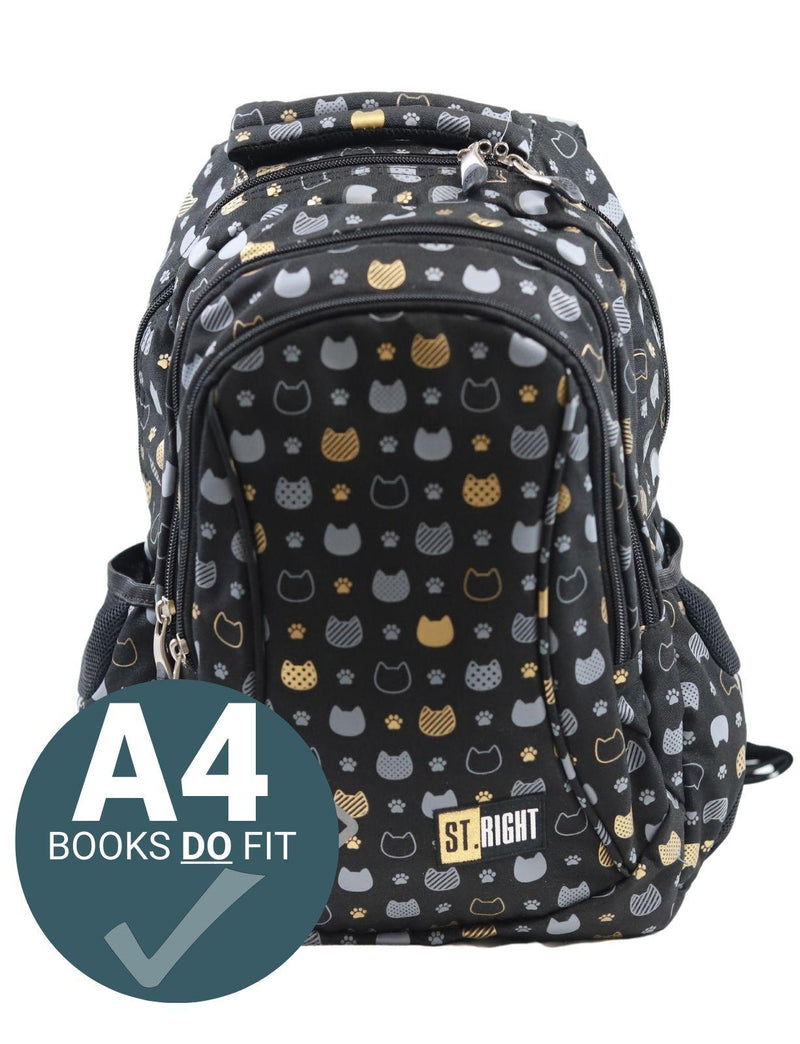 ■ St.Right - Golden Cats Junior - 3 Compartment Backpack by St.Right on Schoolbooks.ie