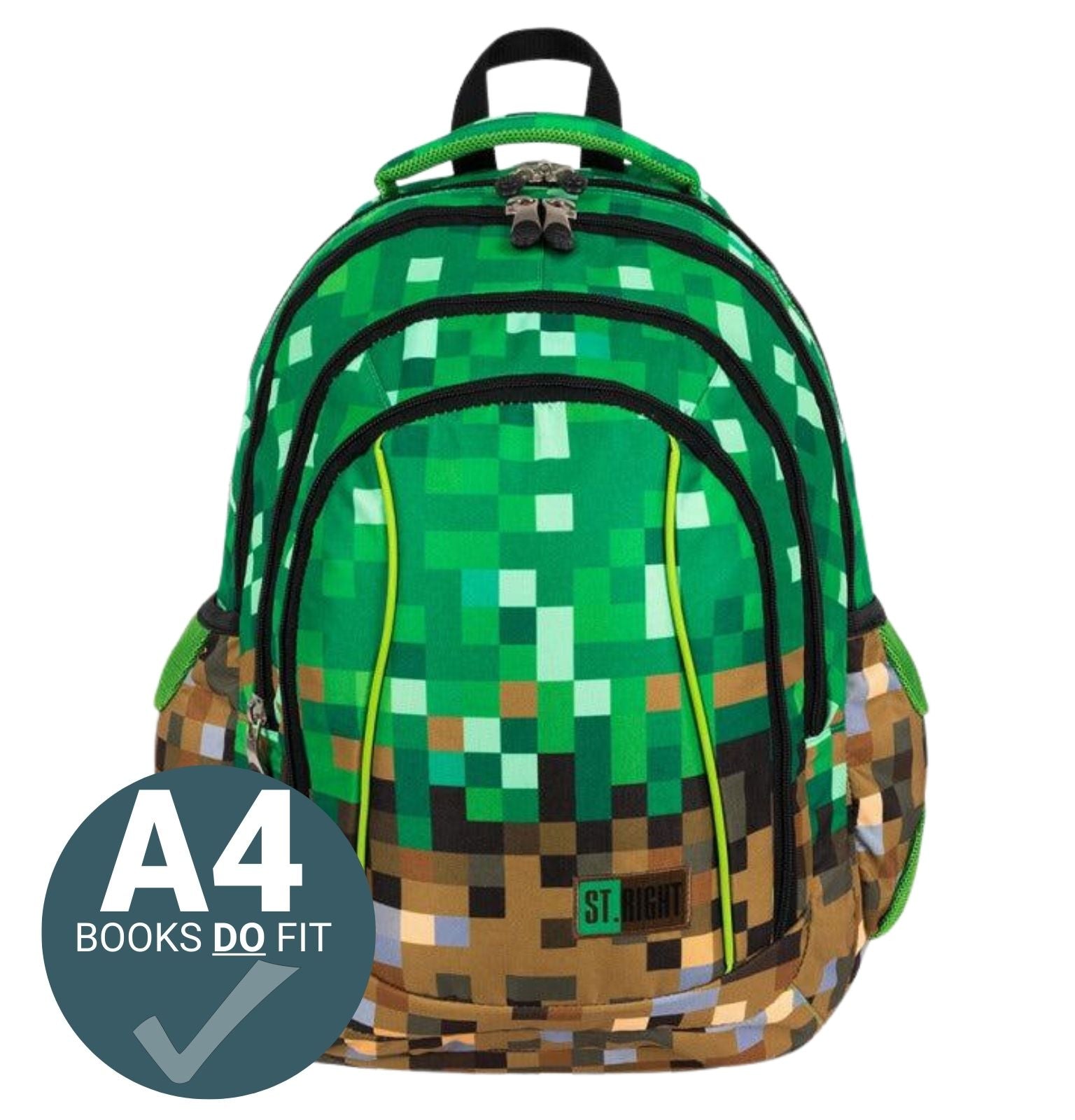 St.Right Pixels 4 Compartment Backpack Schoolbooks.ie