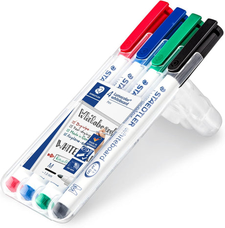 Staedtler - Lumocolor Slim Whiteboard Wallet of 4 - Assorted Colours by Staedtler on Schoolbooks.ie