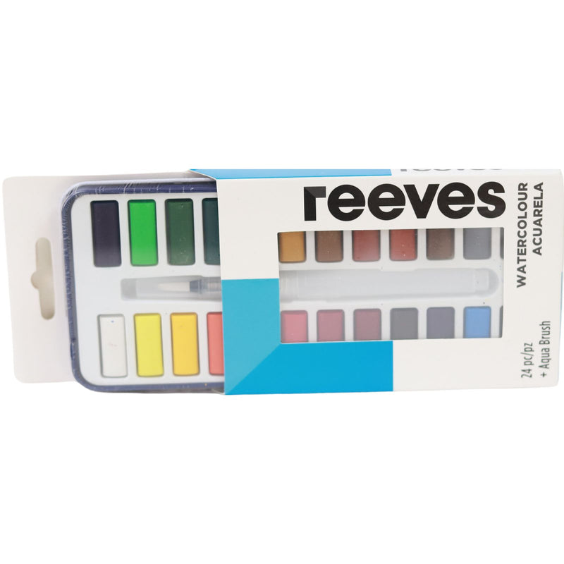 Reeves - Watercolour - 24 Colours plus Water brush - Tin Set by Reeves on Schoolbooks.ie