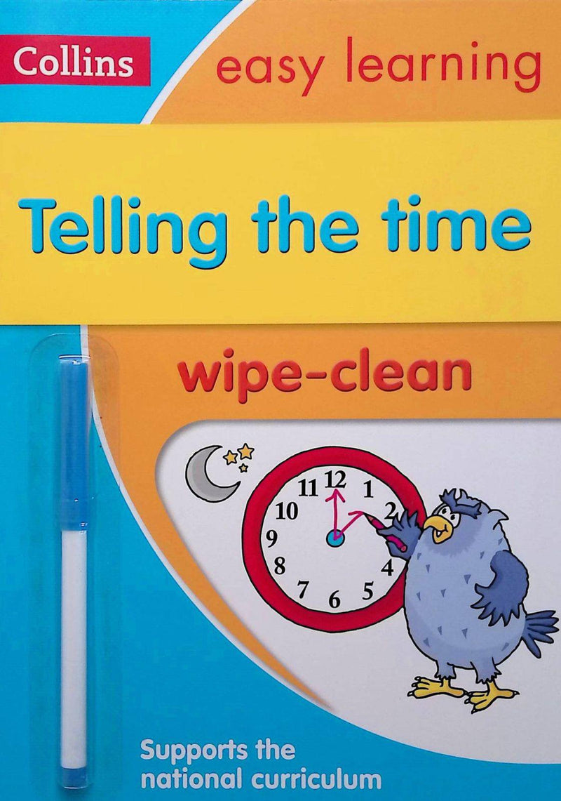 Telling the Time Wipe Clean Activity Book by HarperCollins Publishers on Schoolbooks.ie