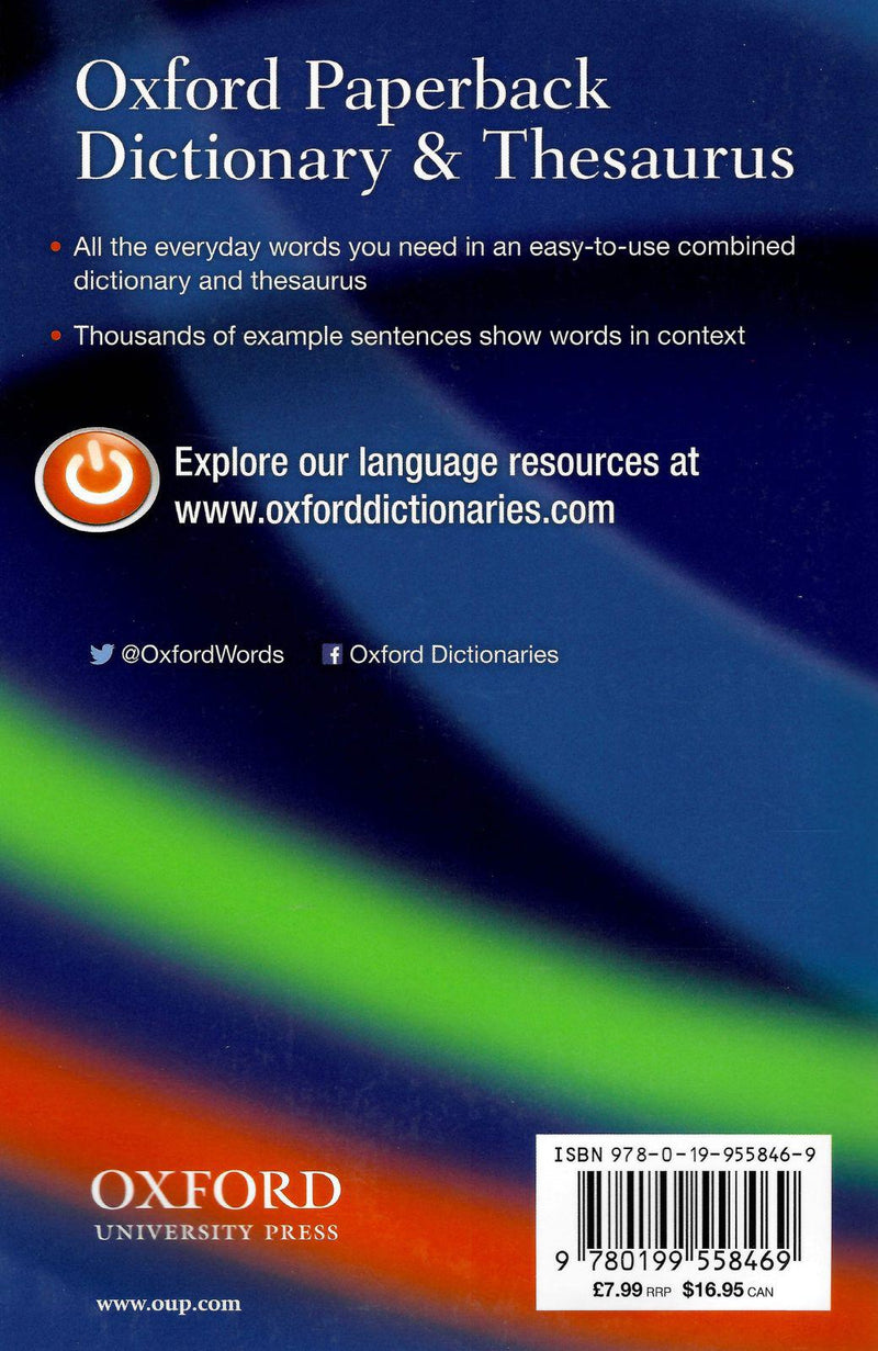 Oxford Paperback Dictionary & Thesaurus by Oxford University Press on Schoolbooks.ie