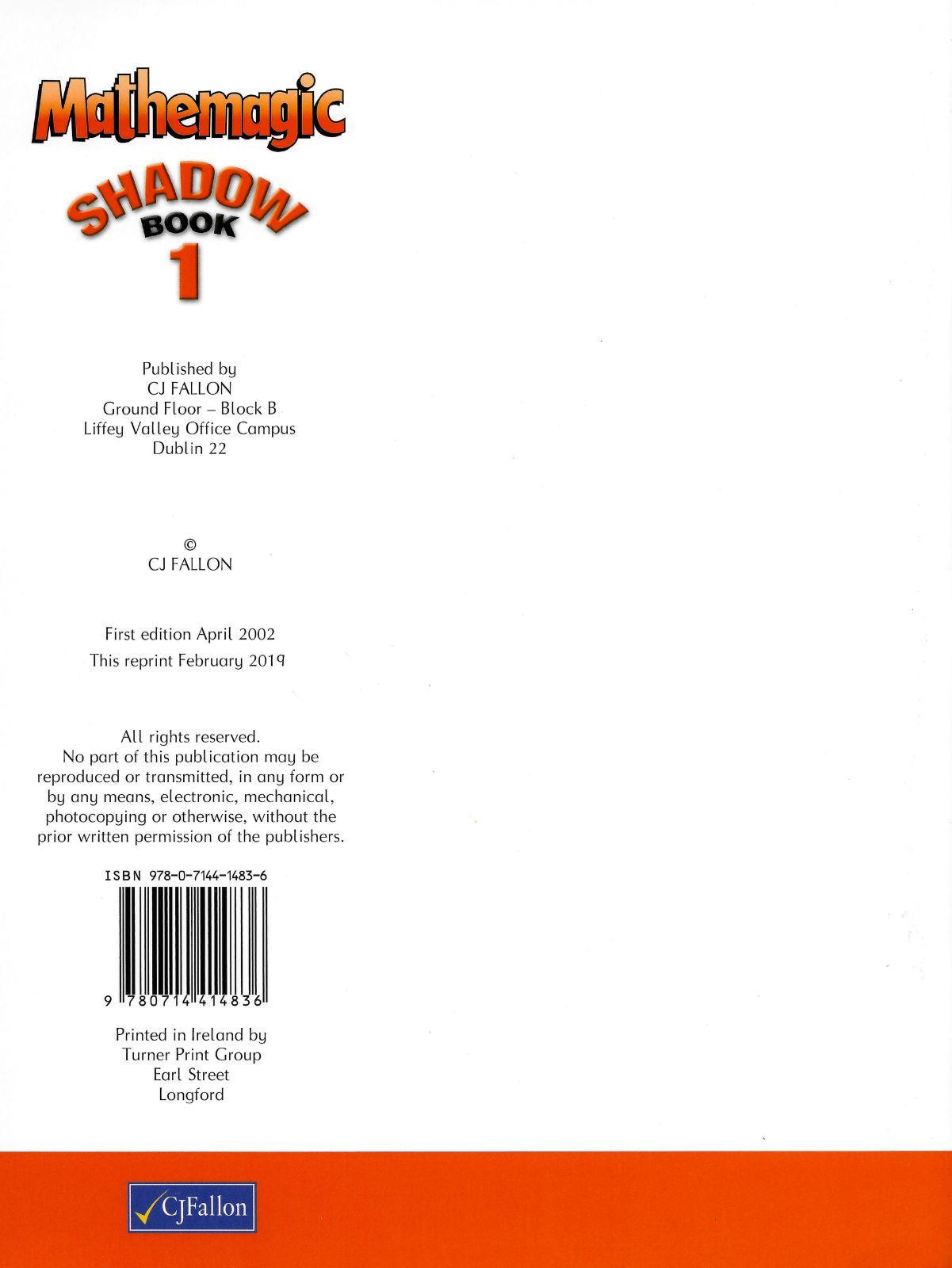 Mathemagic Shadow Book 1 by CJ Fallon on Schoolbooks.ie