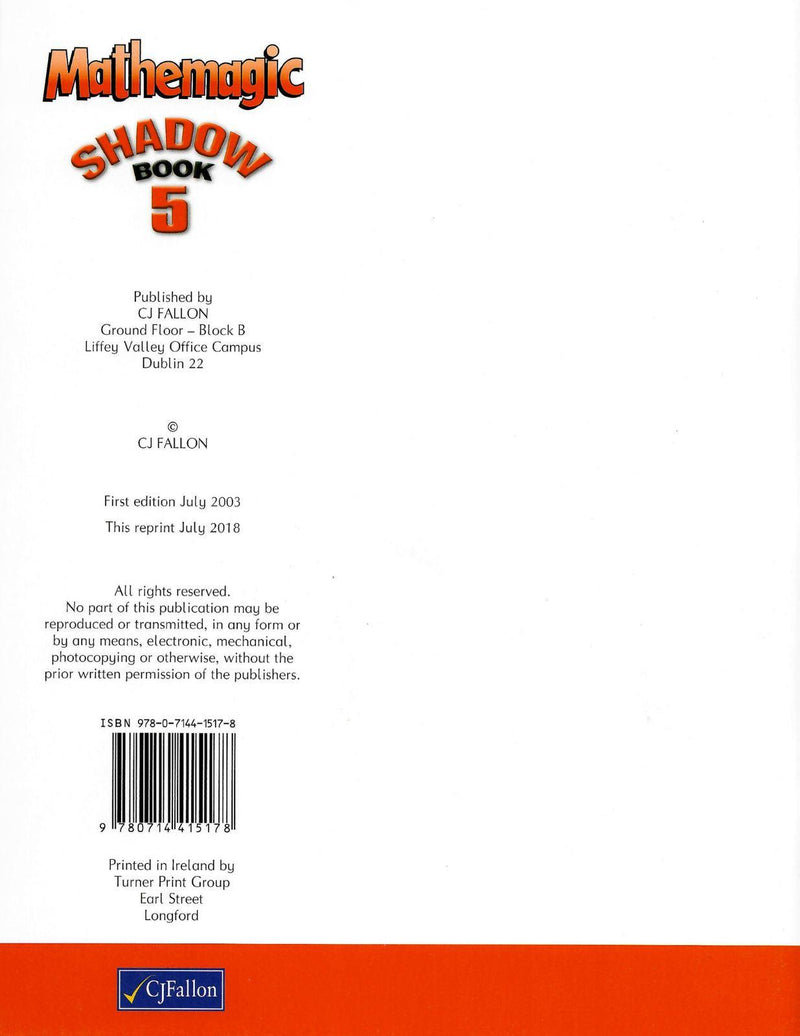 Mathemagic Shadow Book 5 by CJ Fallon on Schoolbooks.ie