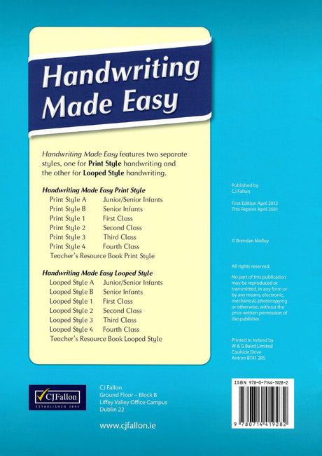 Handwriting Made Easy - Looped Style 2 by CJ Fallon on Schoolbooks.ie