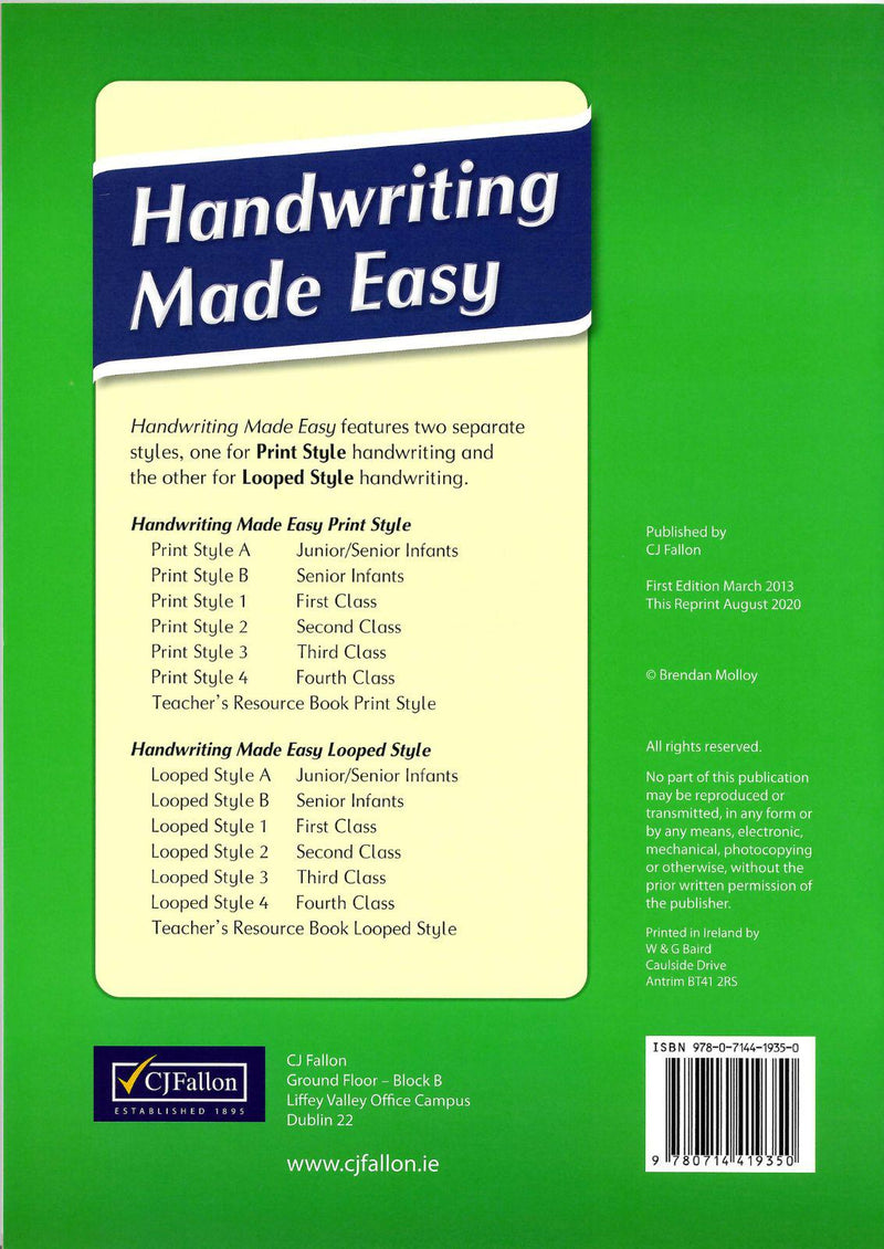 Handwriting Made Easy - Print Style 3 by CJ Fallon on Schoolbooks.ie