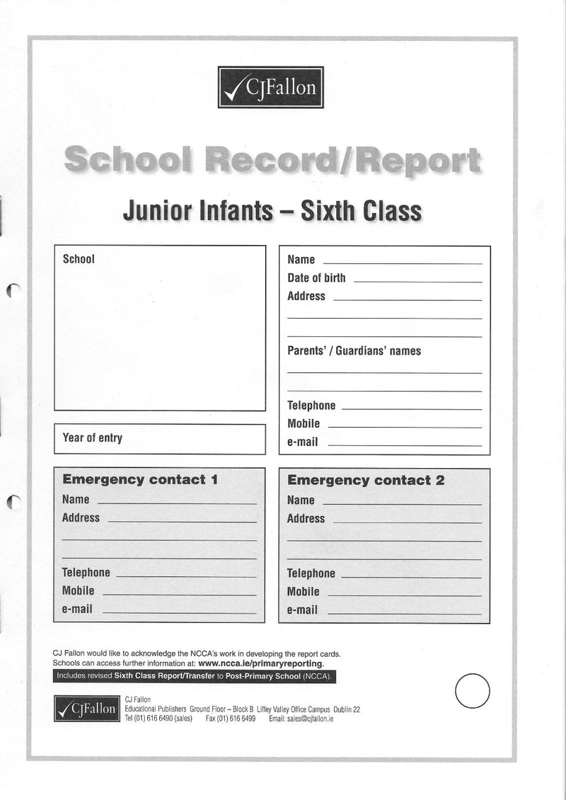 Report Cards - Junior Infants - 6th Class (Revised) by CJ Fallon on Schoolbooks.ie