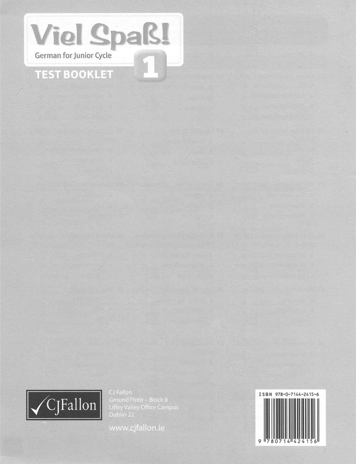 Viel Spaß! 1 - New Edition - Textbook and Test Booklet Set by CJ Fallon on Schoolbooks.ie