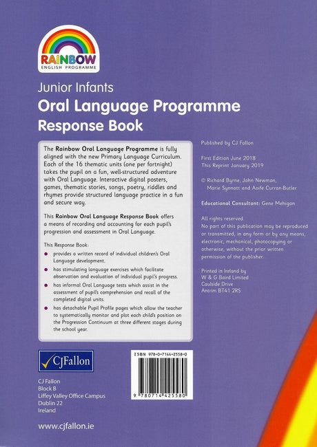 Rainbow - Oral Language Programme - Junior Infants - Response Book by CJ Fallon on Schoolbooks.ie