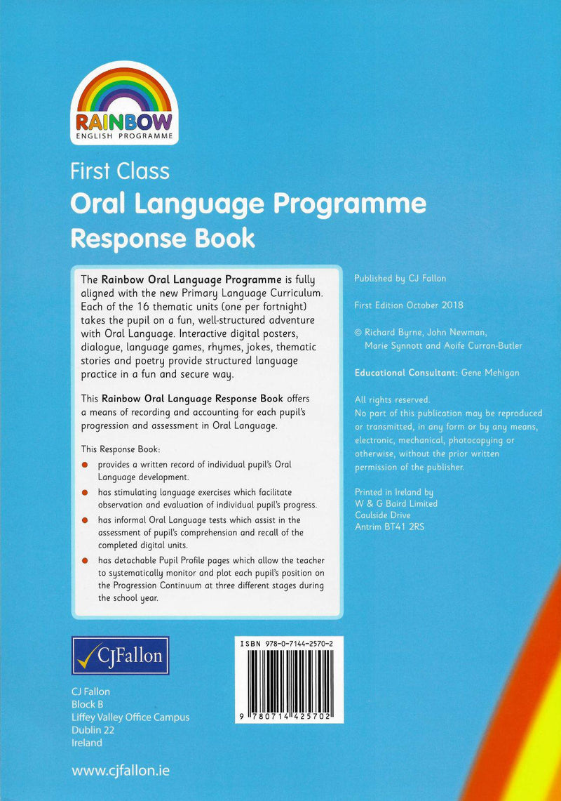 Rainbow - Oral Language Programme - First Class - Response Book by CJ Fallon on Schoolbooks.ie