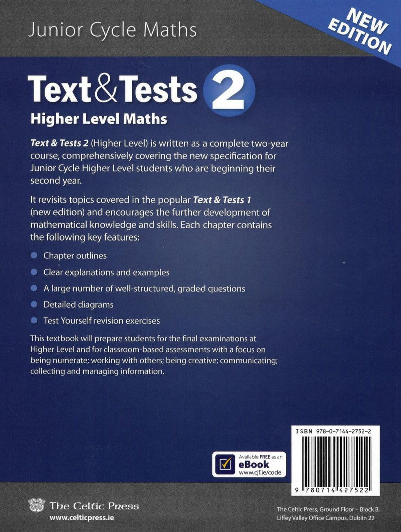 Text & Tests 2 - Higher Level - New Edition (2019) by Celtic Press (now part of CJ Fallon) on Schoolbooks.ie