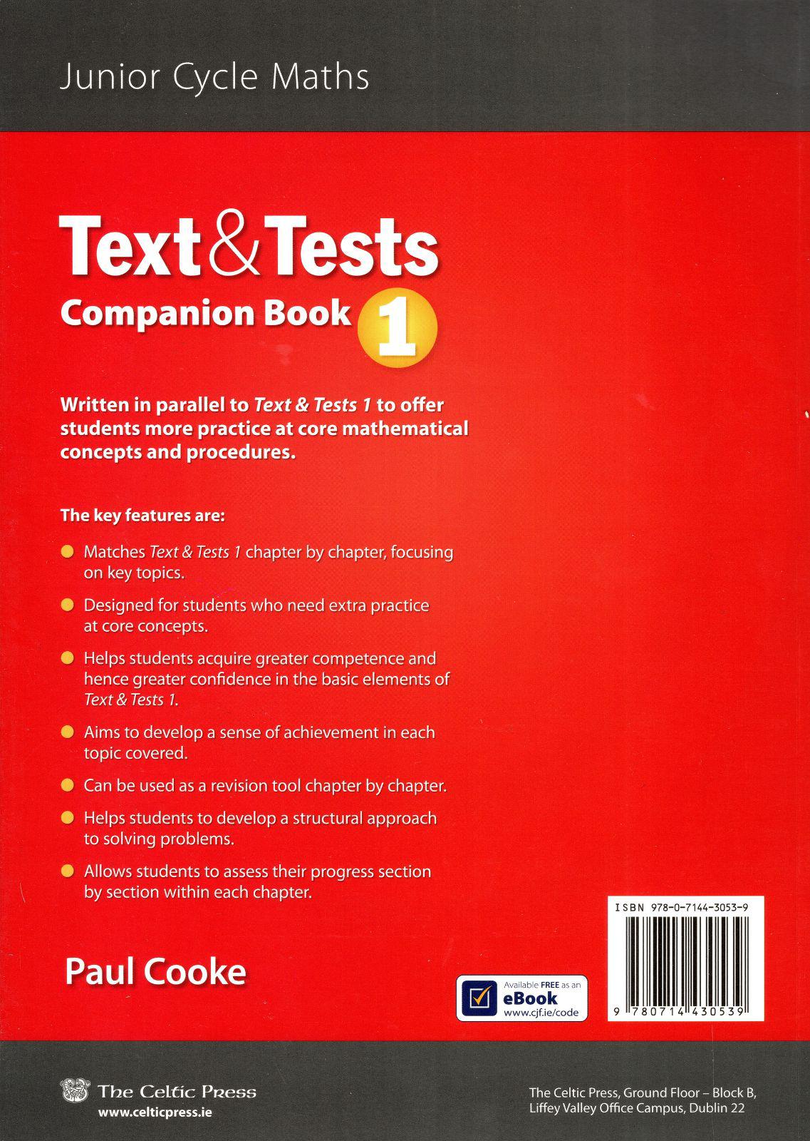 ■ Text & Tests - Companion Book 1 by CJ Fallon on Schoolbooks.ie