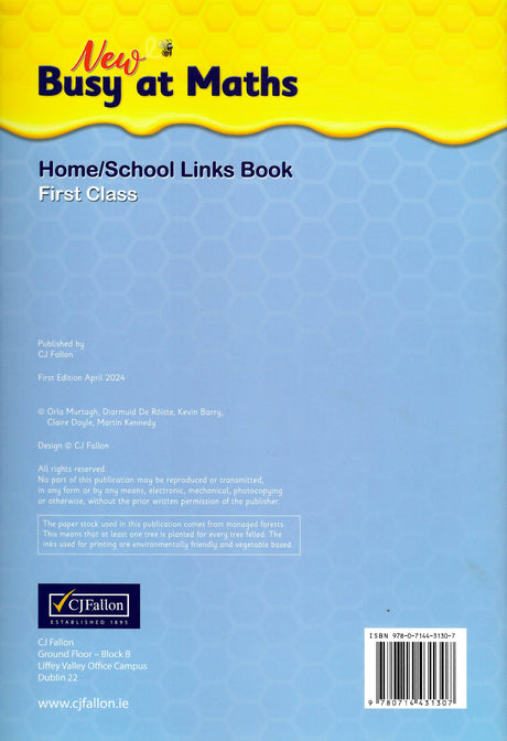 Busy at Maths 1 - First Class - Home / School Links Book - New Edition (2024)