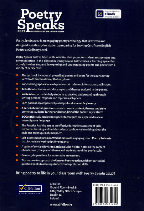 Poetry Speaks 2027 by CJ Fallon on Schoolbooks.ie