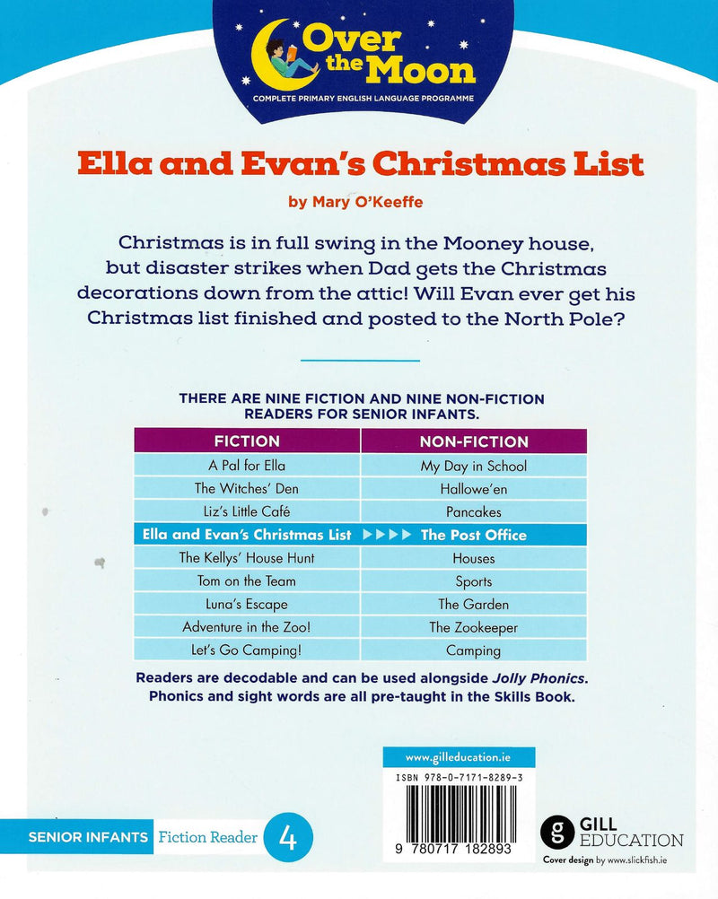 Over The Moon - Ella and Evan's Christmas List - Senior Infants Fiction Reader 4 by Gill Education on Schoolbooks.ie