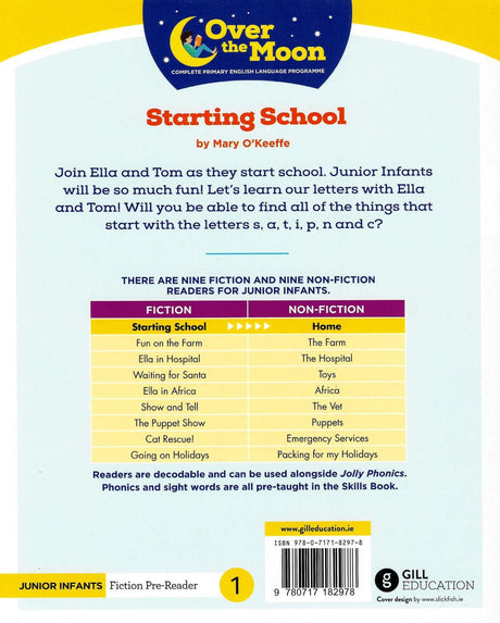 Over The Moon - Starting School - Junior Infants Fiction Pre-Reader 1 by Gill Education on Schoolbooks.ie