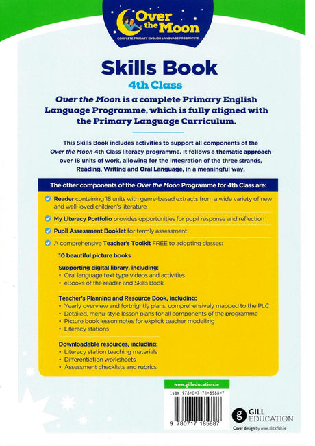 Over The Moon - 4th Class - Skills Book and My Literacy Portfolio Set by Gill Education on Schoolbooks.ie