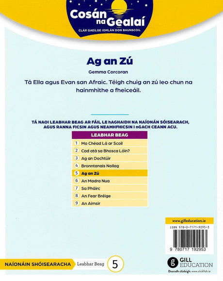 Cosán na Gealaí - Ag an Zu - Junior Infants Fiction Reader 5 by Gill Education on Schoolbooks.ie