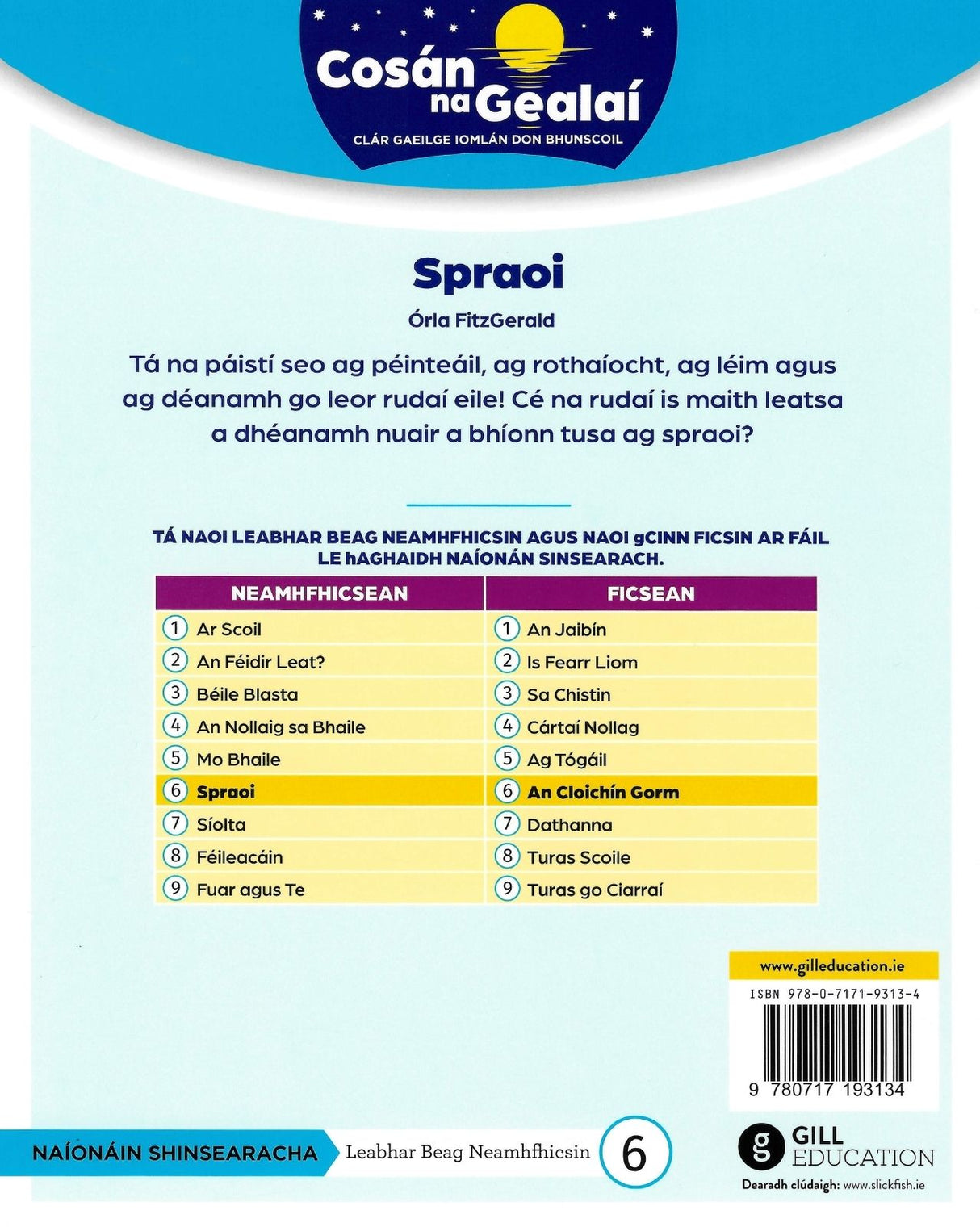 Cosán na Gealaí - Spraoi - Senior Infants Non-Fiction Reader 6 by Gill Education on Schoolbooks.ie