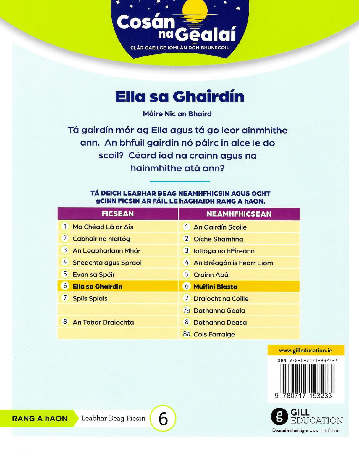 Cosán na Gealaí - 1st Class Fiction Reader 8 Pack by Gill Education on Schoolbooks.ie