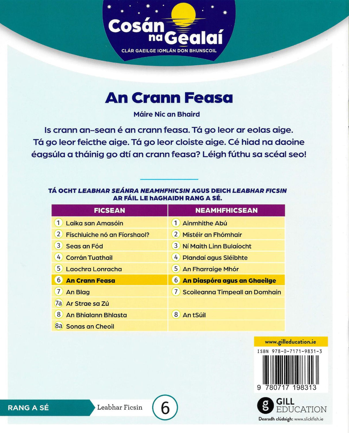 Cosán na Gealaí - 6th Class - Fiction Reader 6 by Gill Education on Schoolbooks.ie