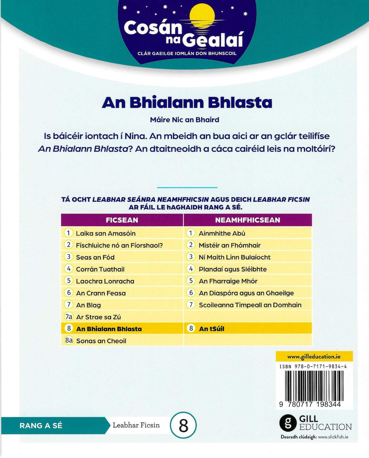 Cosán na Gealaí - 6th Class - Fiction Reader 8 by Gill Education on Schoolbooks.ie