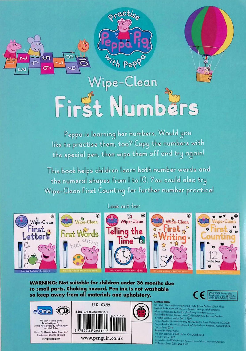 Peppa Pig - Practise with Peppa - Wipe Clean First Numbers by Random House Children's Publishers UK on Schoolbooks.ie